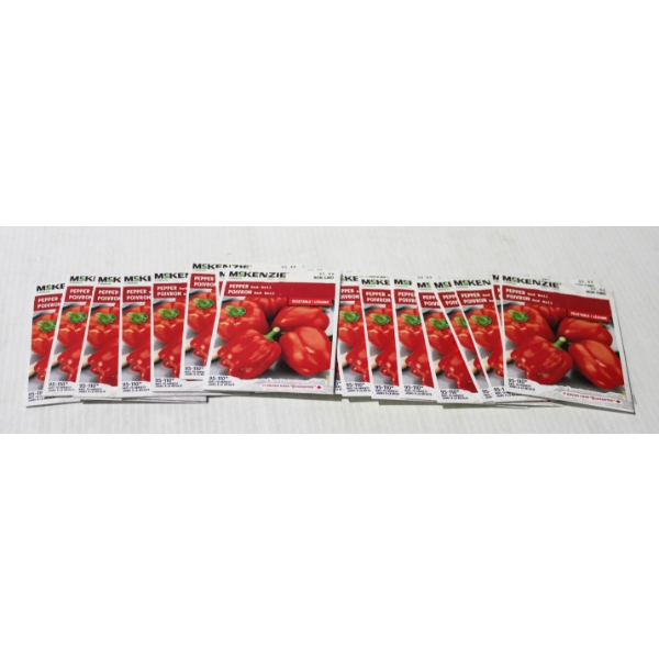 19 NEW MCKENZIE RED BELL PEPPER SEED PACKETS