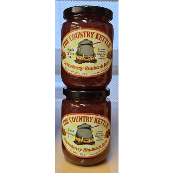 2 THE COUNTRY KETTLE STRAWBERRY RHUBARB JAM