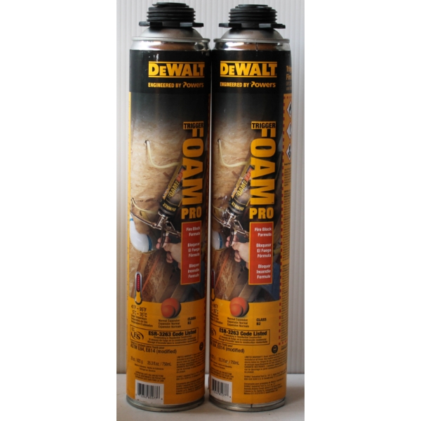 2 X 750ML DEWALT TRIGGER FOAM PRO FIRE BLOCK - 08133P
