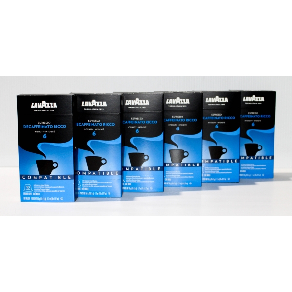 6 X 10 LAVAZZA ESPRESSO DECAF GROUND COFFEE CAPSULES