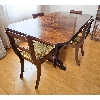 Image 1 : HARDWOOD DINNER TABLE WITH 4 CHAIRS