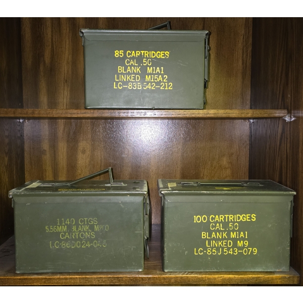 3 MILITARY AMMO BOXES