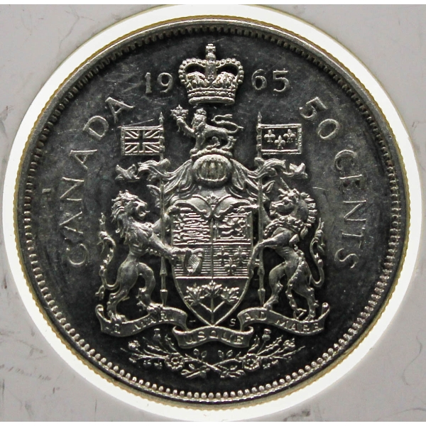1965 CANADIAN SILVER 50 CENT COIN