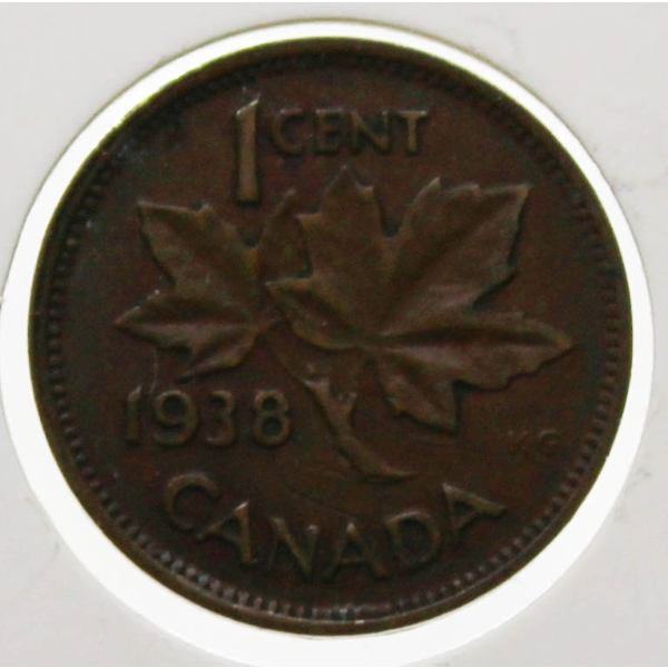 1938 CANADIAN 1 CENT COIN