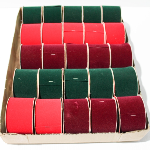 25 VELVET COLORED RIBBON - 2" X 6 FT