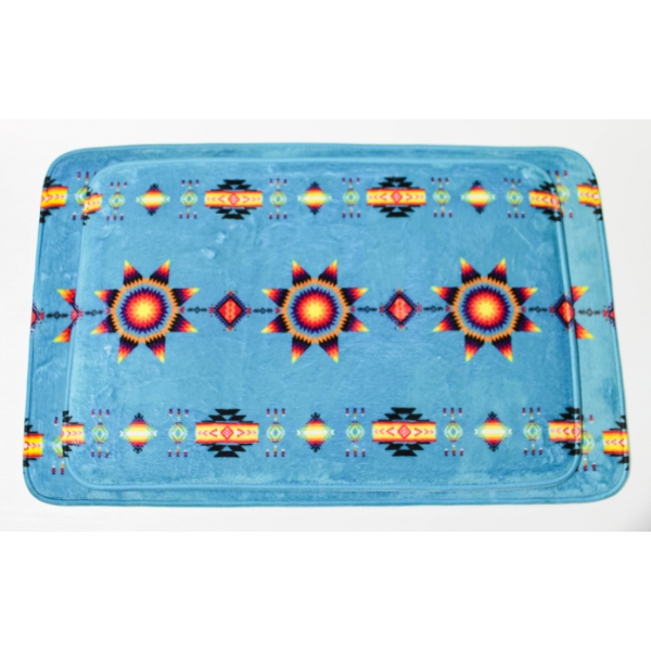 2 NU TRENDS STARBURST MEMORY FOAM MATS - BLUE