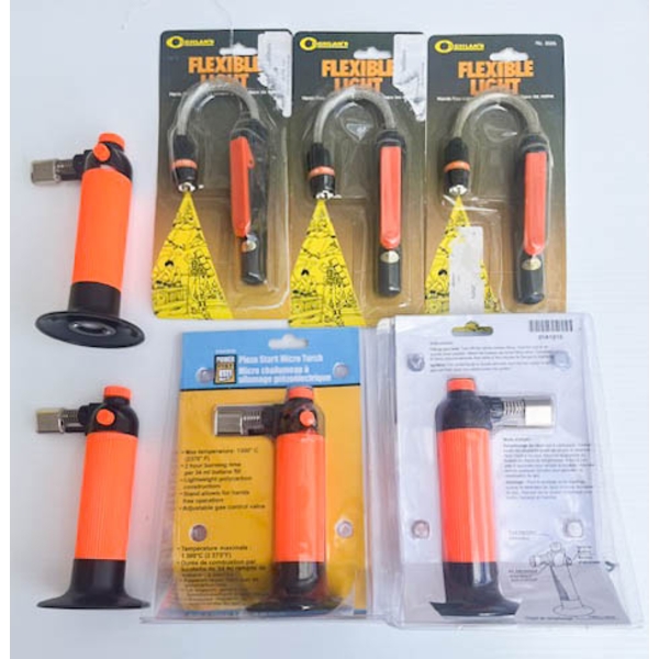 PIEZO START MICRO TORCH & 3 COCHLAN'S FLEXIBLE LIGHTS