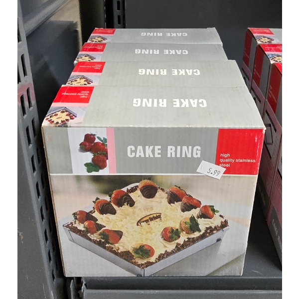 FOUR 16-30CM SQUARE CAKE RINGS