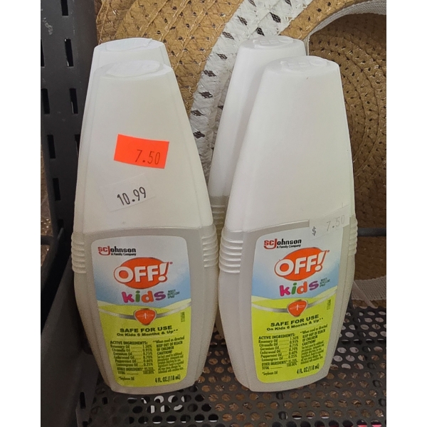 4 BOTTLES OFF! KIDS BUG REPELLENT