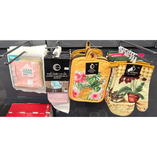 ASSORT. DISH TOWELS AND OVEN MITS