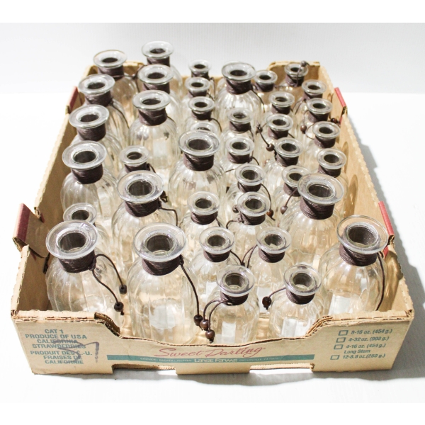 LARGE LOT OF DECO GLASS VIALS