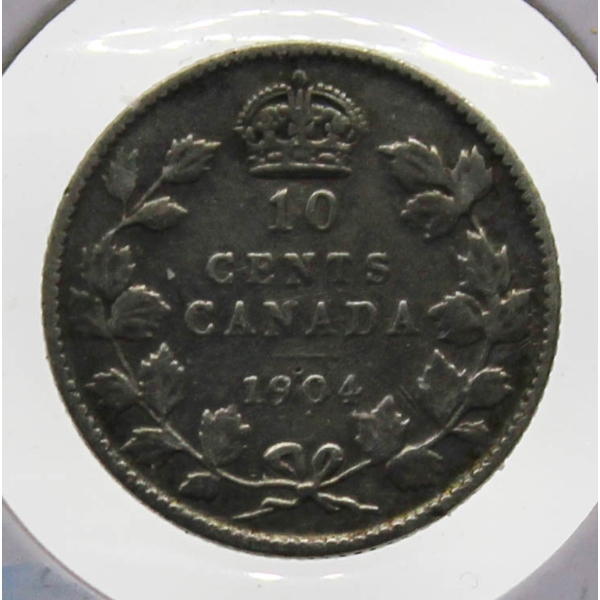 1904 CANADIAN SILVER 10 CENT COIN