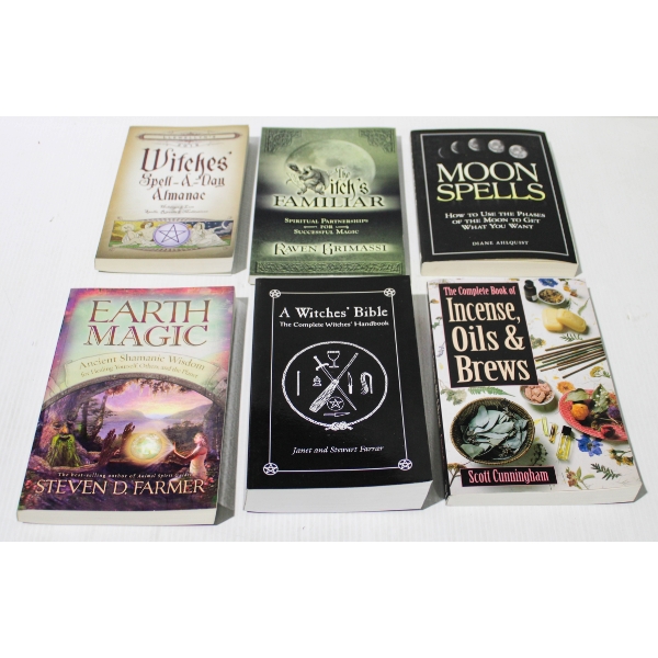 6 TAROT CARD BOOKS - EARTH MAGIC - MOON SPELL ETC.