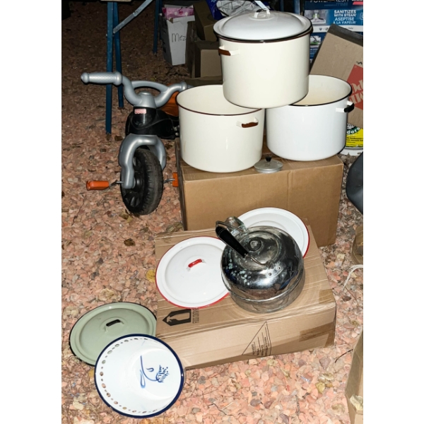 ASSORTED ENAMEL COOKWARE