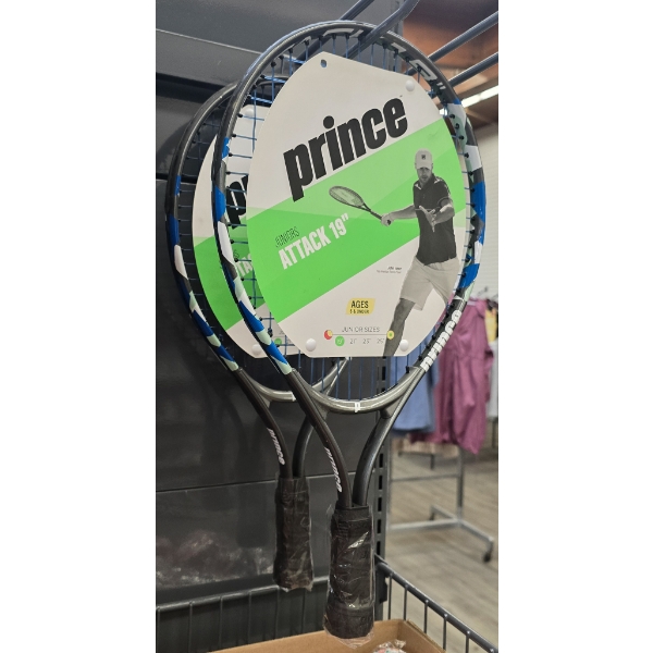 TWO PRINCE JUNIORS ATACK 19" TENNIS RACKETS