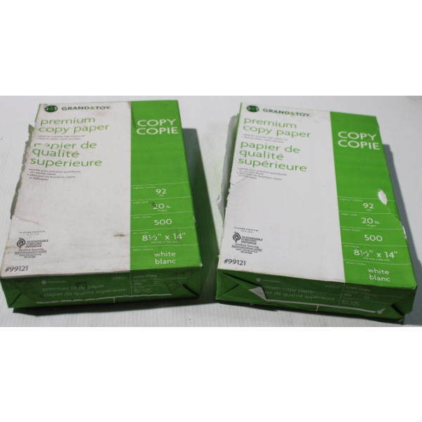 2 X 500 GRAND & TOY LEGAL SIZE PAPER - 8.5" X 14" 