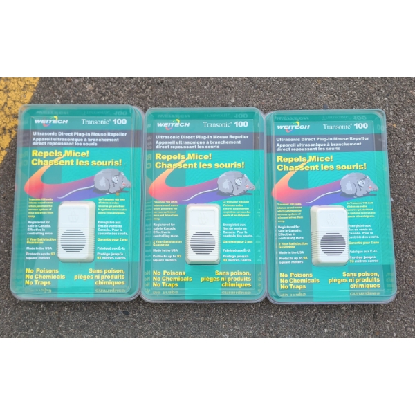 3 NEW WEITECH ULTRASONIC DIRECT PLUG IN MOUSE REPELLER