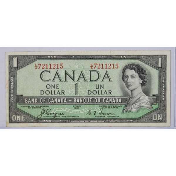 1954 DEVILS FACE "POKER HAND" CANADA $1 BANK NOTE