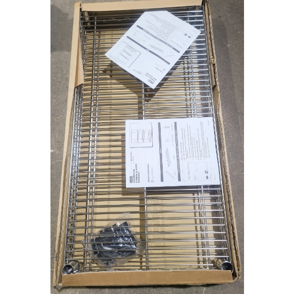 2 NEW ULINE STAINLESS STEEL WIRE SHELVING 