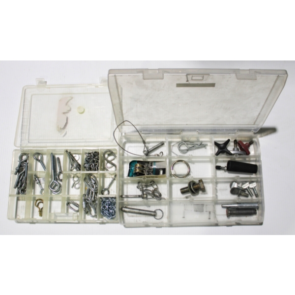ASST. EYE HOOKS - 3/4" SWIVEL EYE ETC. W/ ORGANIZERS