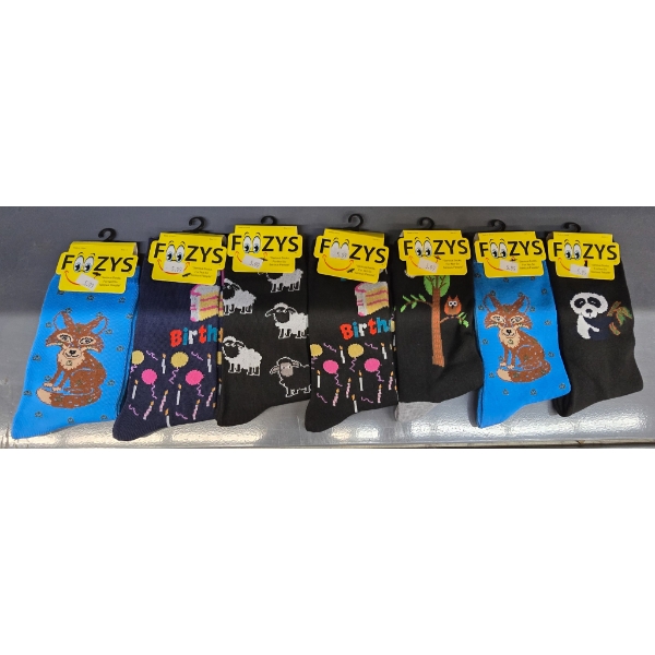 SEVEN PAIRS FOOZY SOCKS - PANDA, FOX, ETC.