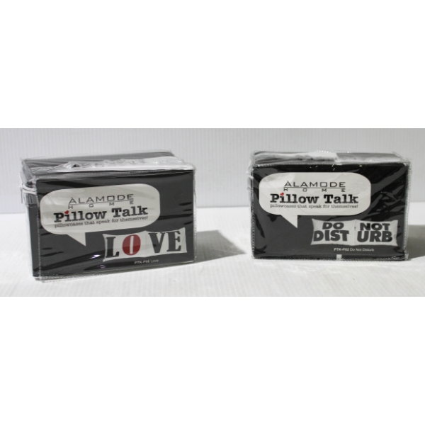 2 SETS ALAMODE HOME PILLOW TALK PILLOWCASES