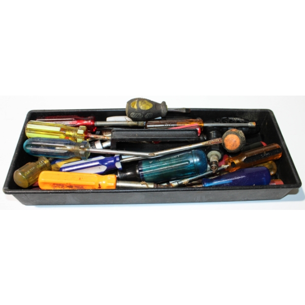 TOOL TRAY W/ ASST. SCREWDRIVERS ETC.