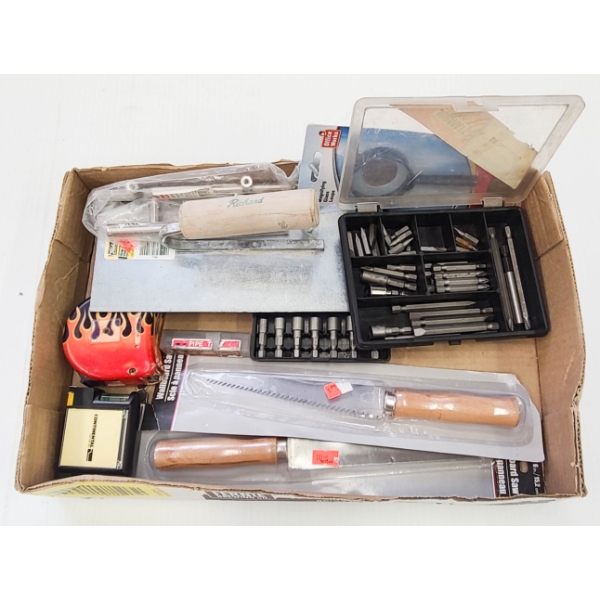 ASST TOOLS TROWEL WALLBOARD SAWS ETC.