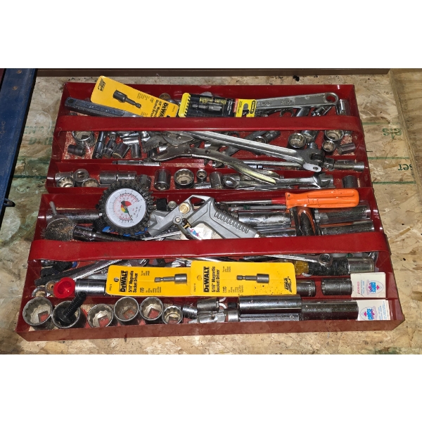TWO TOOL BOX TRAYS WITH CONTENTS