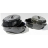 Image 1 : 2 ENAMEL ROASTERS W/ LIDS