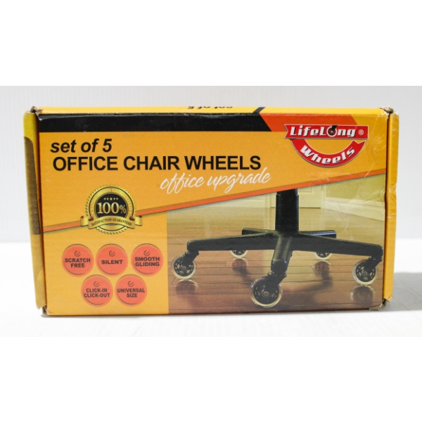 NEW 5PC DELUXE OFFICE CHAIR WHEELS