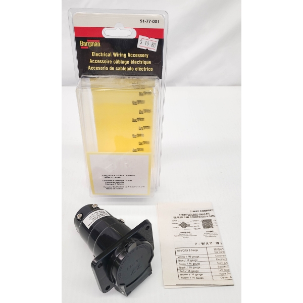 NEW BARGMAN 7-WAY TRAILER PLUG MODEL 51-77-001