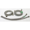 2 NEW FLEXIBLE CONNECTORS BRAIDED STAINLESS STEEL HOSE