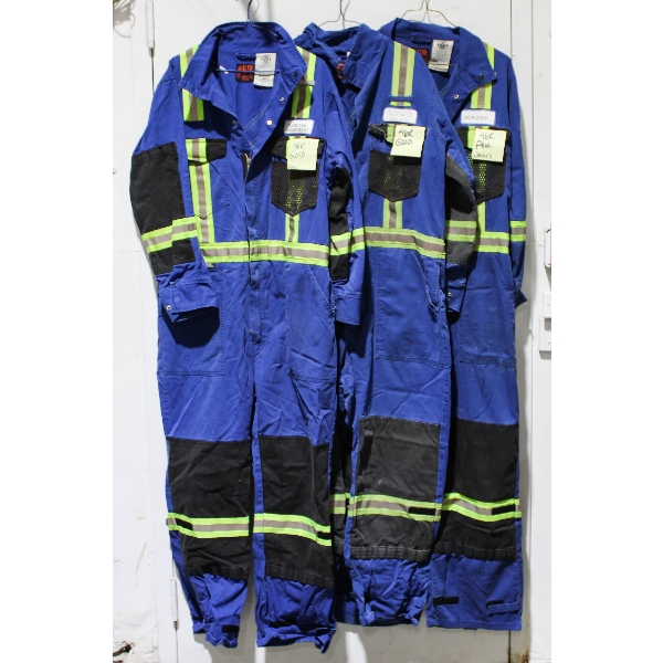 3 CLEANED USED FIRE RETARDANT COVERALLS 46R