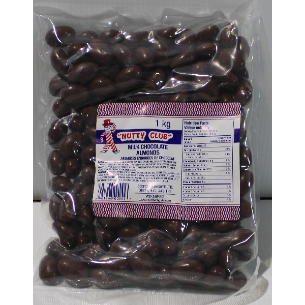 1 KG NUTTY CLUB MILK CHOCOLATE ALMONDS