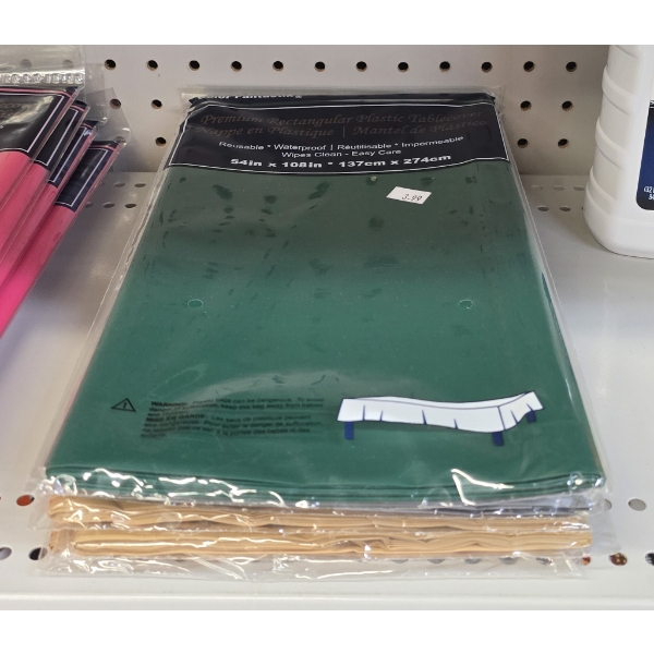 6 ASSORT. 54X108" RECTANGULAR TABLE COVERS