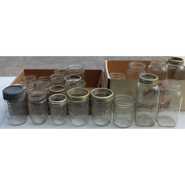 VINT. CANNING JARS - MASON - CROWN ETC.