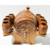 Image 1 : HAND CARVED WOODEN KEG WITH 8 CUPS