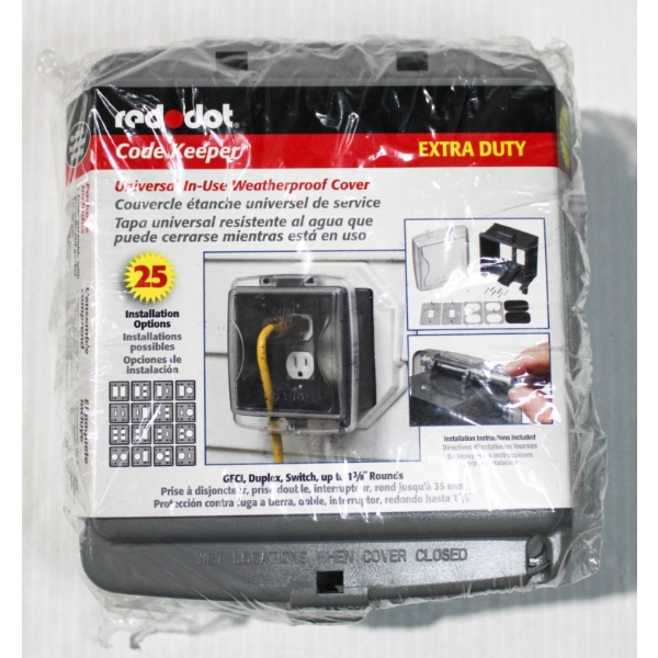 NEW RED DOT CODE KEEPER UNIV. OUTDOOR ELECTRIC OUTLET COVER