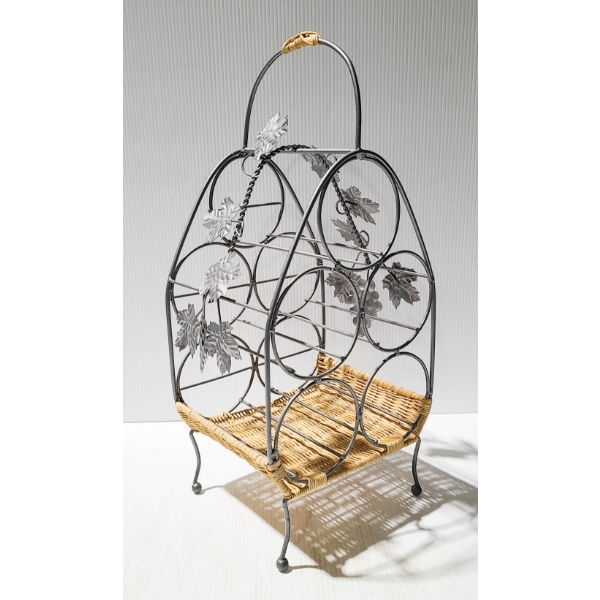 5 BOTTLE WINE RACK W/ HANDLE