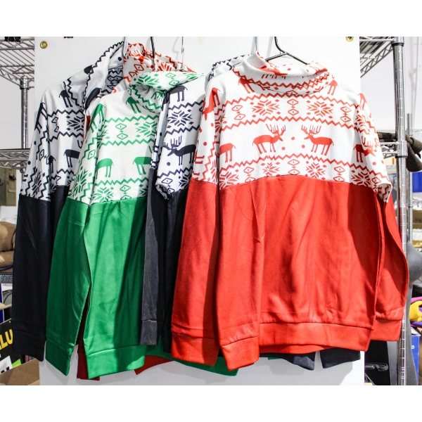 5 WOMEN'S LOOSE TURTLENECK LONG SLEEVE SHIRTS - DEER