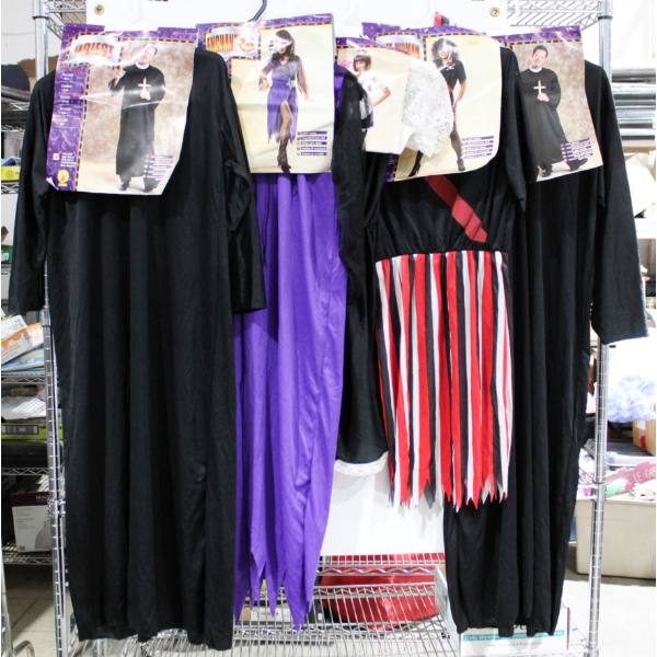 5 NEW ADULT HALLOWEEN COSTUMES - PRIEST - PIRATE ETC.