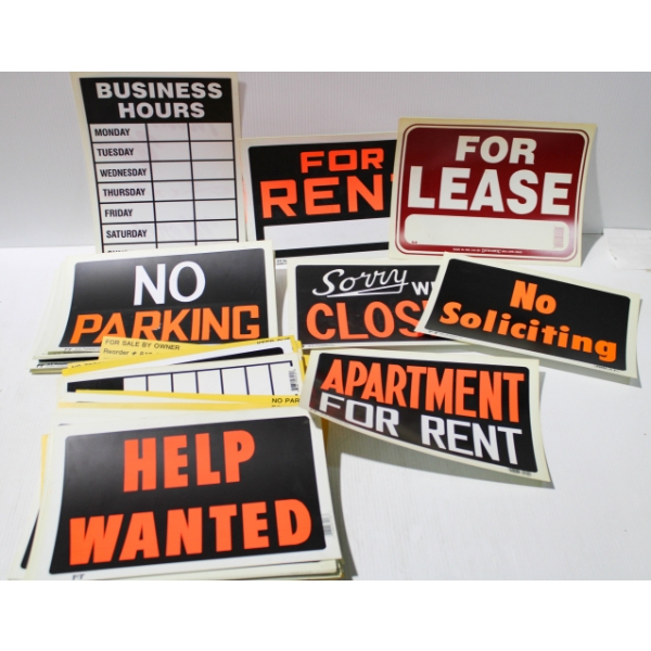 100+ NEW NO PARKING - APARTMENT FOR RENT ETC. SIGNS - 12" X 8"
