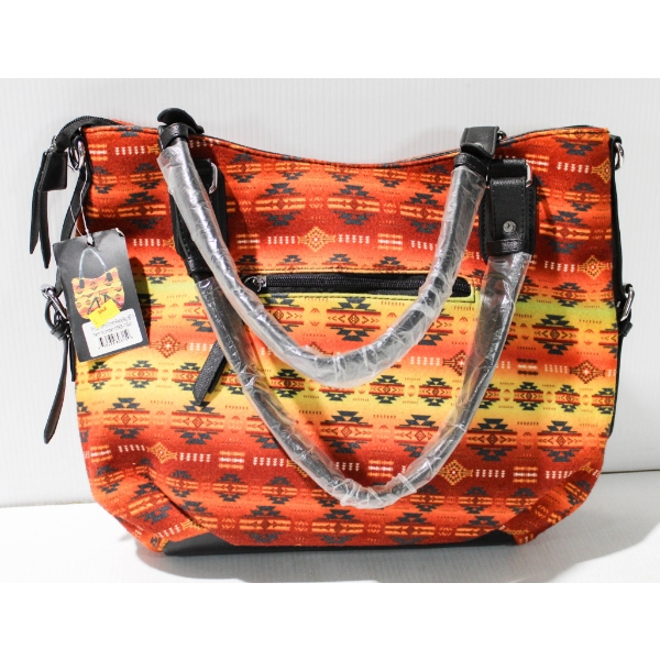 NEW WOMEN'S FLEECE BAG - ORANGE/YELLOW/BLK