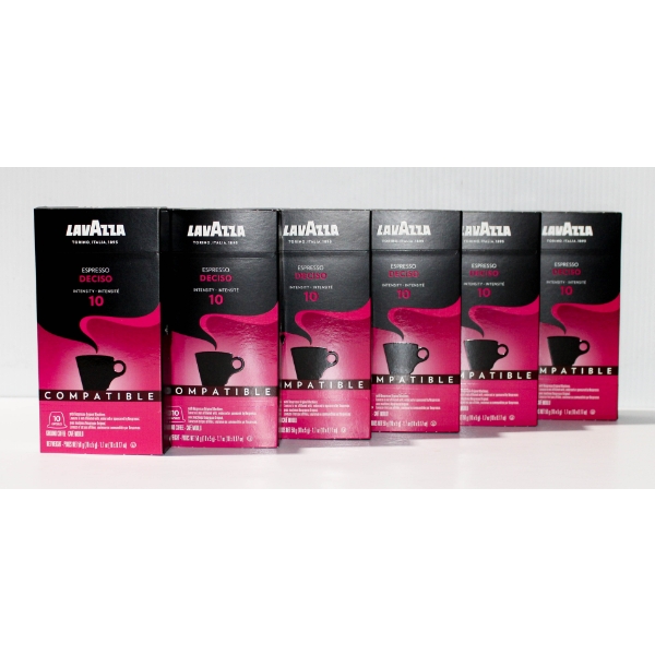6 X 10 LAVAZZA ESPRESSO DECISO GROUND COFFEE CAPSULES