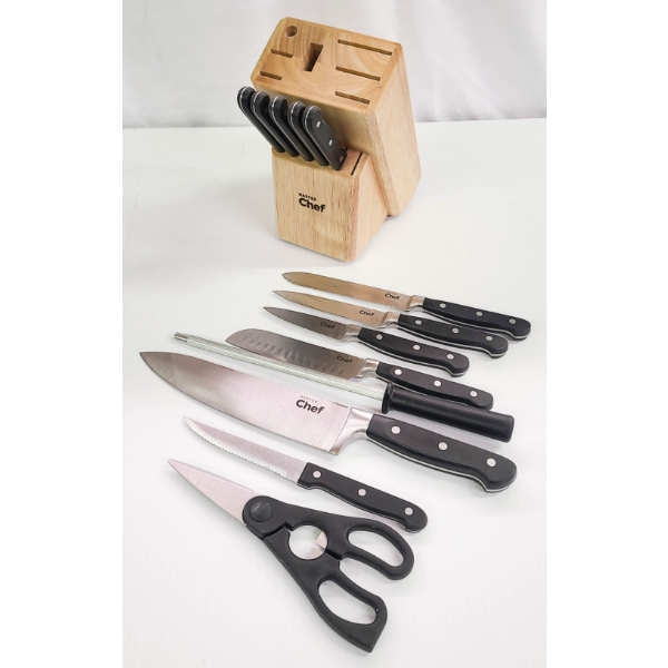 MASTER CHEF KNIFE SET W/ WOOD BLOCK