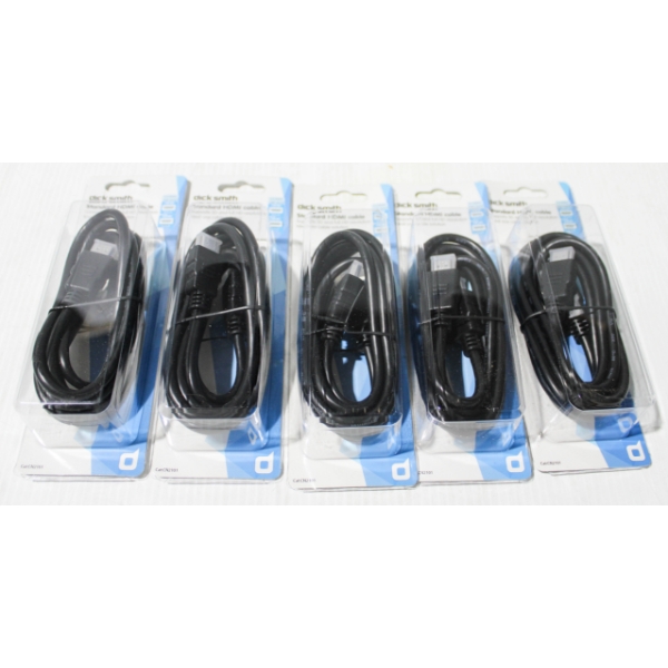 5 X 6 FT NEW DICK SMITH STANDARD HDMI CABLES