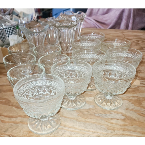 GLASS TULIP PARFAIT DISHES ETC.