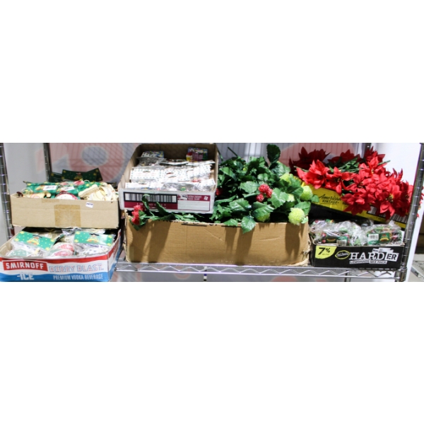 CHRISTMAS DECORATIONS - POINSETTIA & TREE ORNAMENTS ETC.