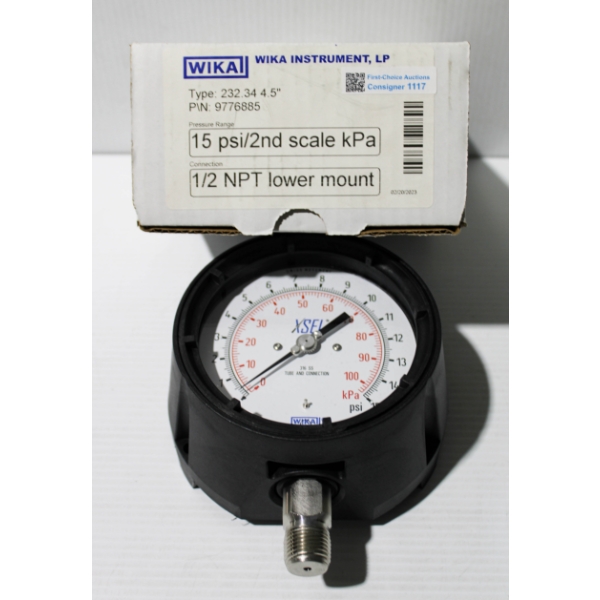 NEW WIKA 15PSI / 2ND SCALE KPA 1/2 NPT PRESSURE GAUGE